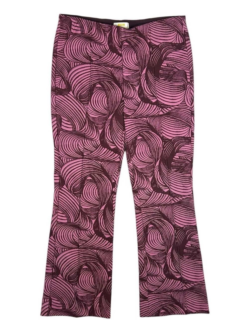 Maeve by Anthropologie The Margot Kick Flare Cropped Pants Size L Pink/Purple